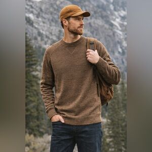Smartwool Ripple Ridge Merino Wool Blend Crew neck Sweater – Tan - Men’s Sz M